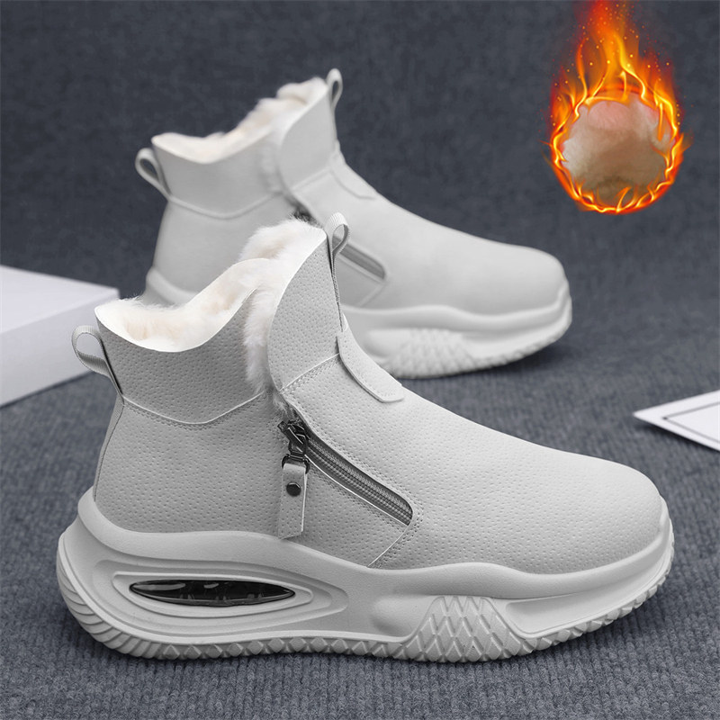雪地靴男款冬季东北厚底高帮加厚棉靴加绒保暖耐磨防滑工装马丁靴