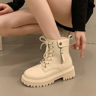 百搭靴子英伦风机车马丁 女鞋 时尚 厚底单靴短靴子女2025秋冬季 新款