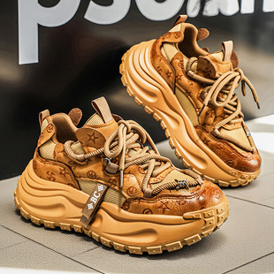 原创设计高级感厚底老爹鞋男2026新款春季复古隐形增高6cm运动鞋