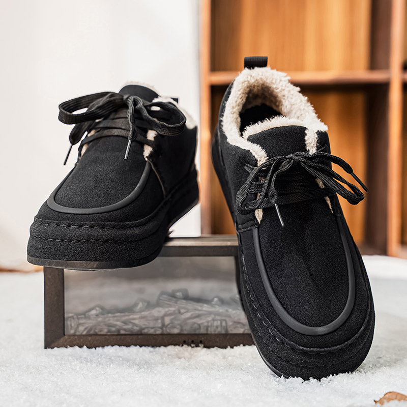 男鞋冬季加绒保暖二棉鞋男翻毛皮