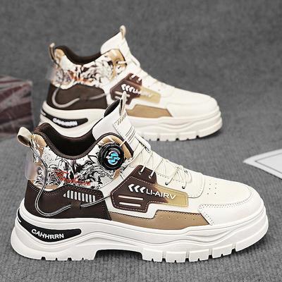 高帮男鞋秋冬百搭休闲皮面工装鞋