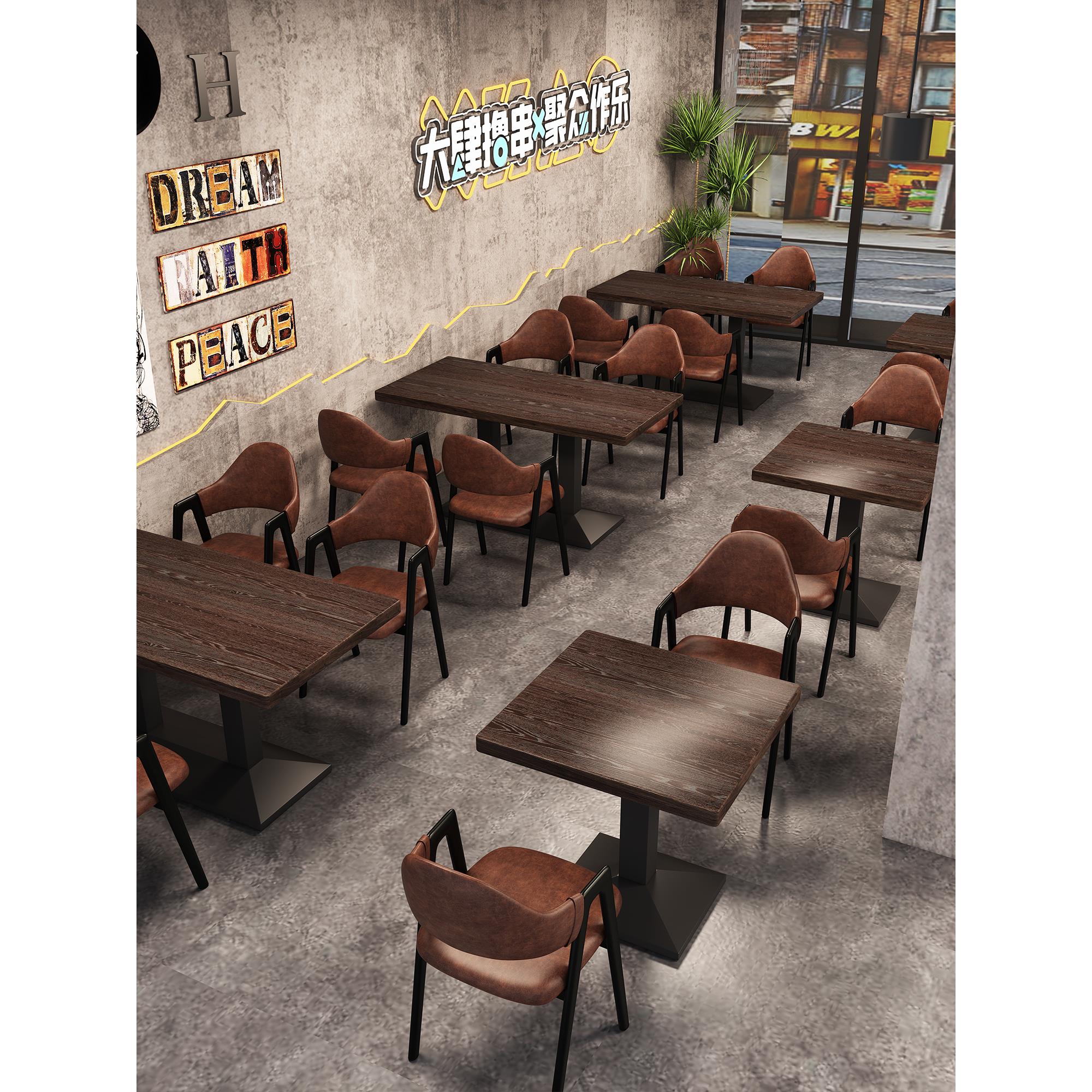 复古工业风酒吧清吧夜店酒馆咖啡长桌西餐吧厅烧烤店靠窗长条桌椅