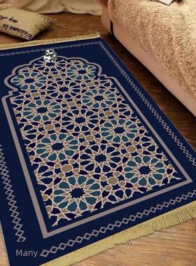 金钻绒民族风家用地毯客厅卧室 阿拉伯prayer mat亲卷装加厚毯子