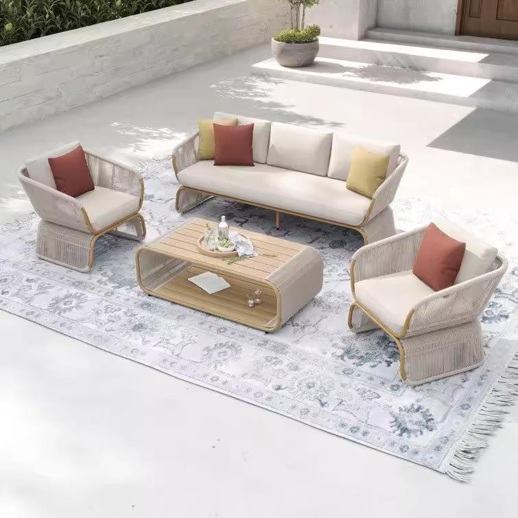 户外藤编沙发茶几组合民宿露台阳台懒人防雨防晒别墅室外花园家具