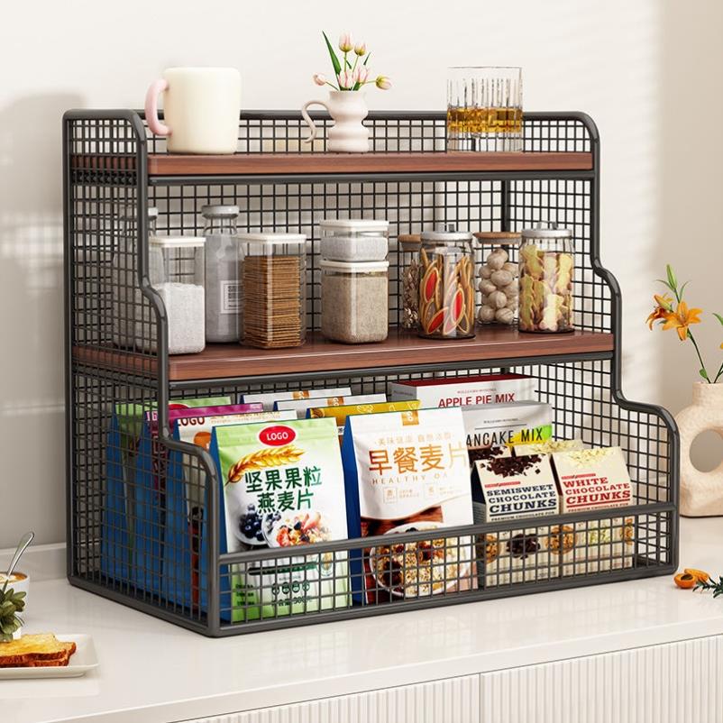 放桌子上的置物架置物架桌面收纳架厨房餐桌台面零食架子多层整理