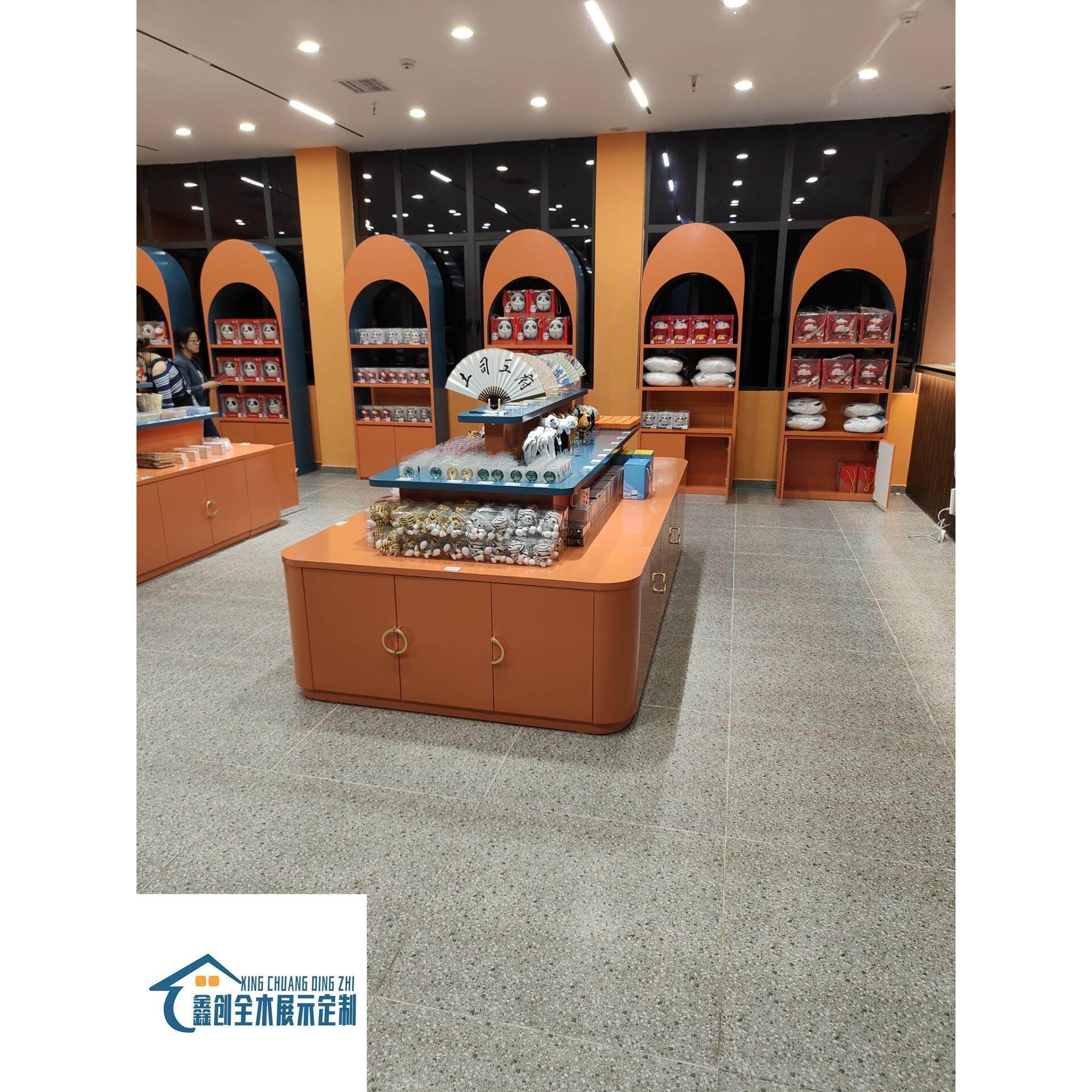 中岛展示台公司展厅科技创意发光展示体验桌圆形烤漆台定制展示柜