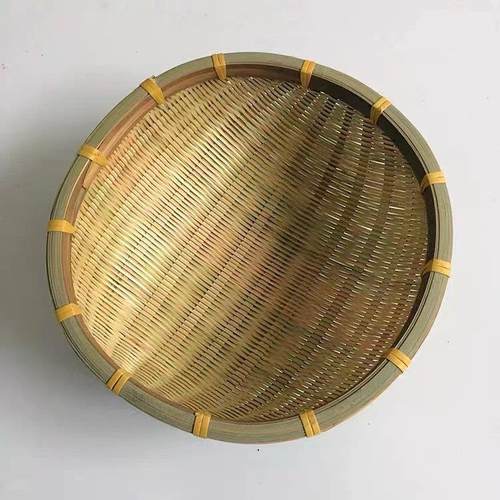 淘米筐竹编筲箕沥水沥米馒头筐收纳篮果盘竹编竹制品家用圆