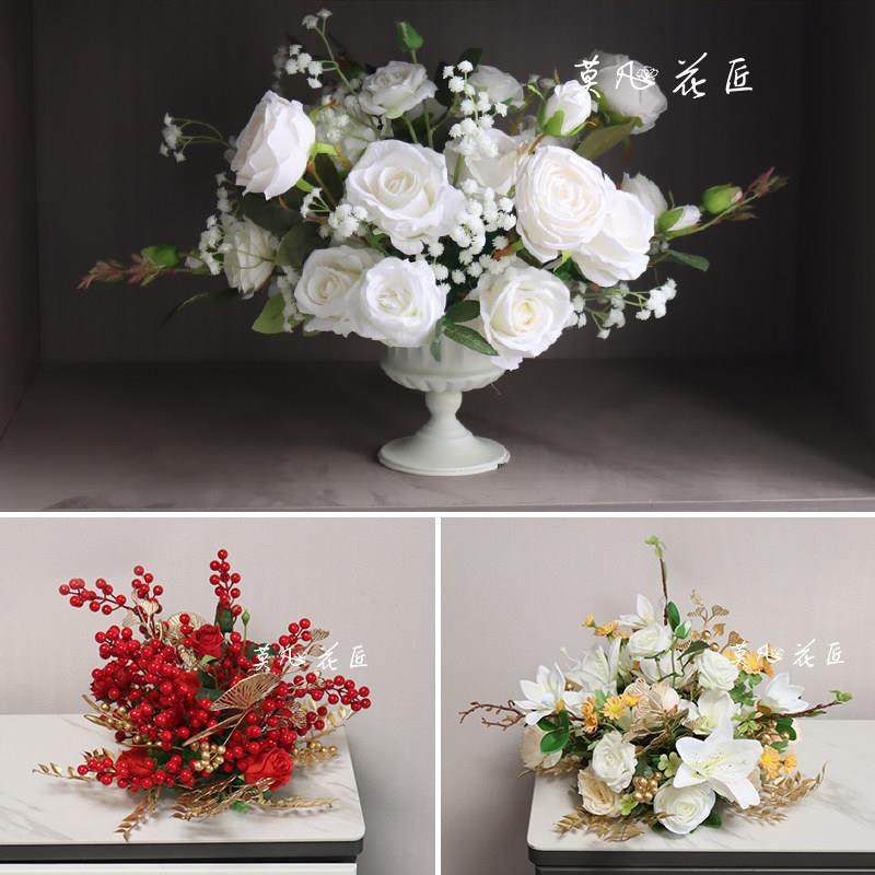 假花摆设客厅插花餐桌高档装饰花卉电视柜茶几桌摆欧式罗马花盆花,家居饰品,餐桌花艺,淘宝优惠券,粉丝福利购,淘宝优惠卷
