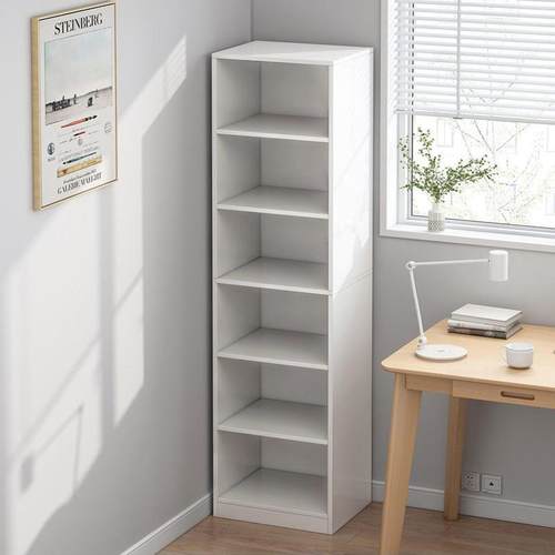 书架落地置物架一体靠墙多层窄儿童收纳客厅简易杂物小柜子储物柜