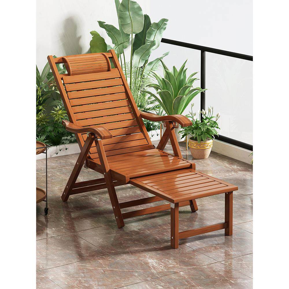 阳台单人竹躺椅折叠户外便携午休新款2025懒人舒适靠背椅可躺可睡