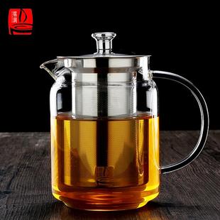 玻璃茶壺耐高溫加厚泡茶壺耐熱家用小號不銹鋼過濾玻璃水壺花茶壺