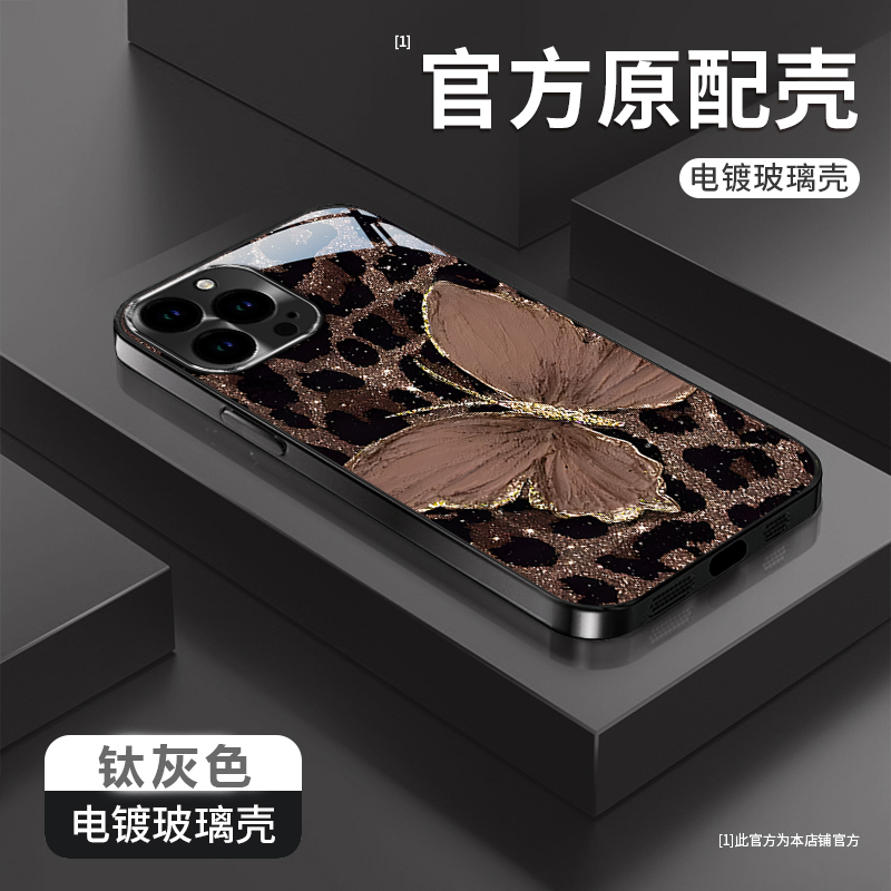 适用苹果新款高级感带挂绳玻璃壳