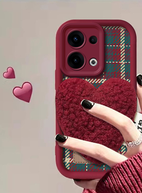 适用opporeno13手机壳新款reno12pro防摔reno11可爱reno10/9女reno8新年reno7se/6毛绒reno5k高级感4全包3潮+