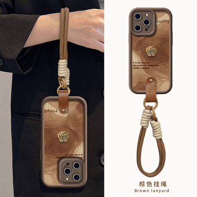 适用苹果16promax手机壳新款iphone15pro硅胶14山茶花13可爱女网红12秋冬11挂绳xsmax高级感8plus镜头7p全包