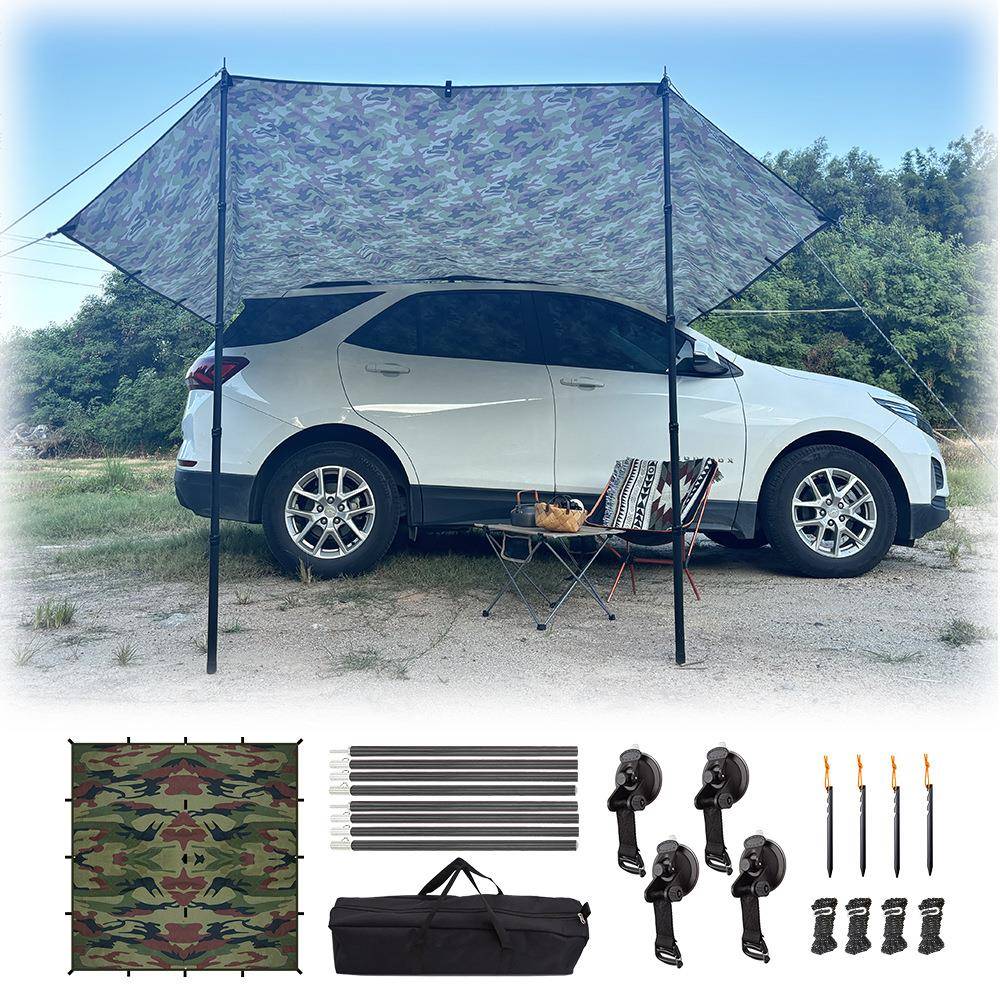 汽车遮阳棚帐便携露营SUV侧边帐自驾游防雨防晒户外吸盘式车边帐