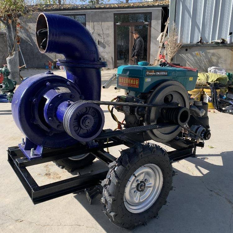 12寸小型抽水泵柴油电启动混流泵工程排水快速倒水泵