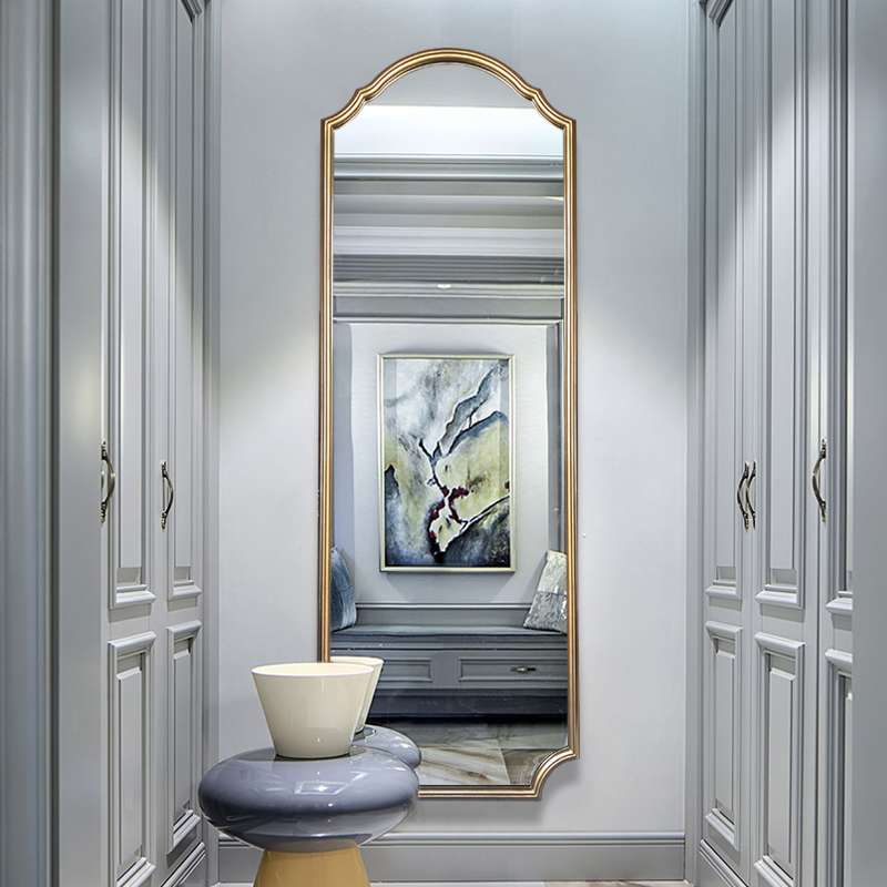 欧式壁挂全身镜复古落地镜卧室穿衣镜服装店镜子玄关镜客厅置