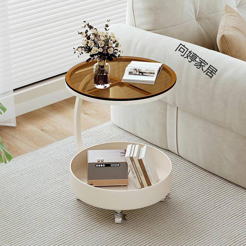 轻奢沙发边几现代可移动茶几桌子客厅家用小推车床头侧边柜置物架