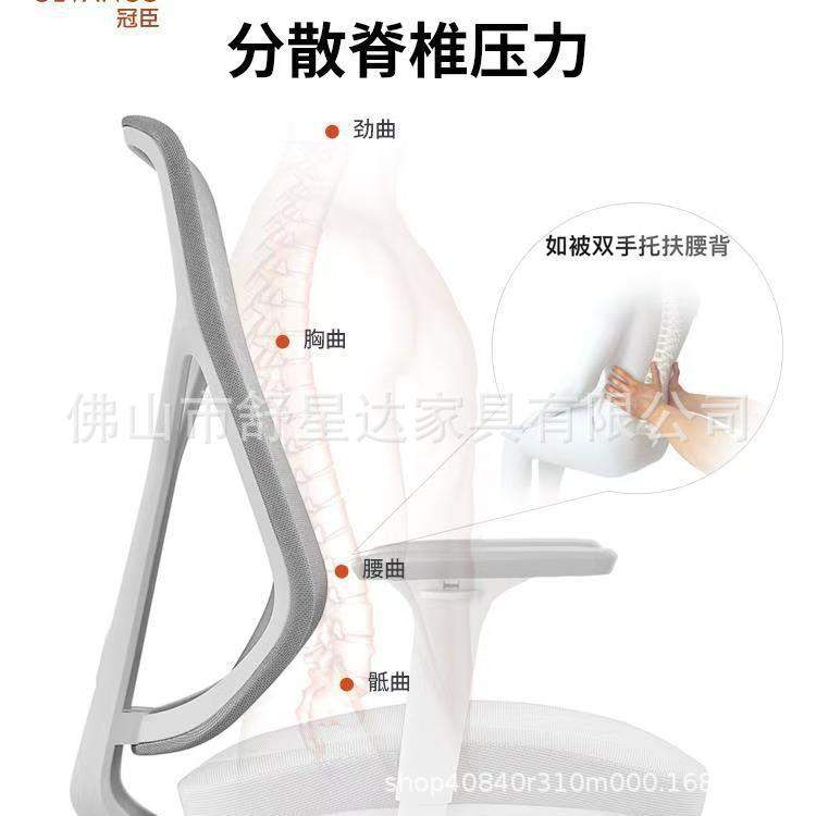 现代简约人体工学护腰办公椅网布职员椅升降旋转电脑椅会议椅
