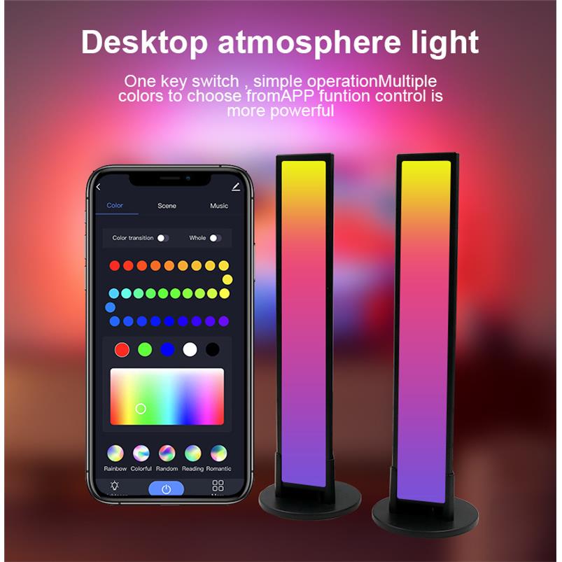 新款桌面氛围灯幻彩落地灯音乐律动电视氛围灯跑马RGBIC