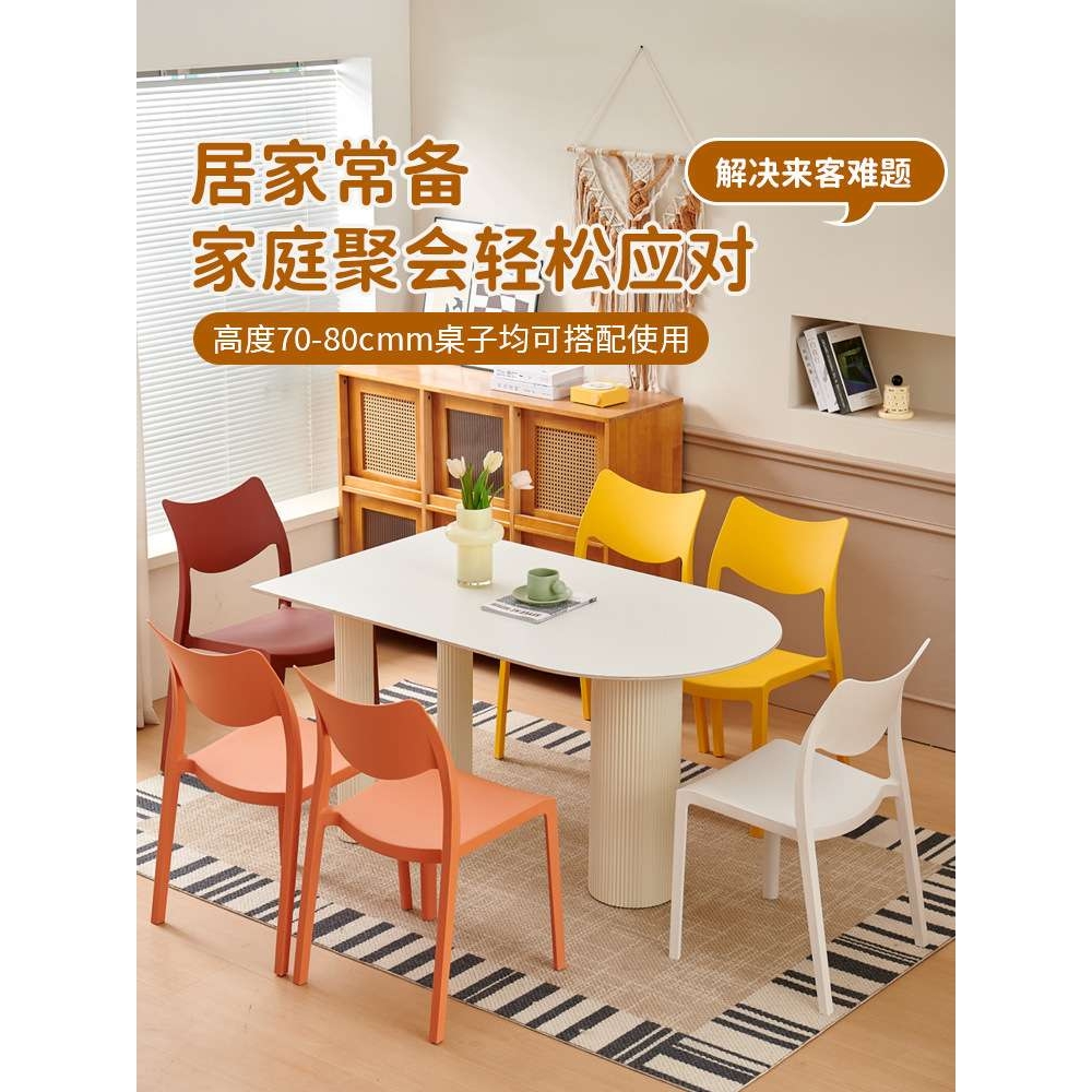 塑料椅子家用加厚靠背椅餐椅德国工艺可叠放靠背凳子简约时尚餐椅