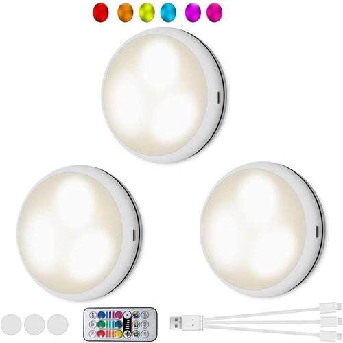 无线16色led遥控橱柜灯拍拍灯充电创意房间装饰氛围小夜灯