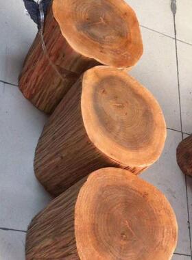实木木墩根雕凳子实木墩子间树桩木桩底座茶桌配凳圆木凳