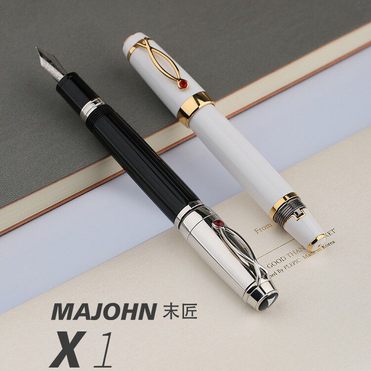 末匠MoonMan-X1机械伸缩钢笔EF尖进口树脂男女成人学生书写手帐笔