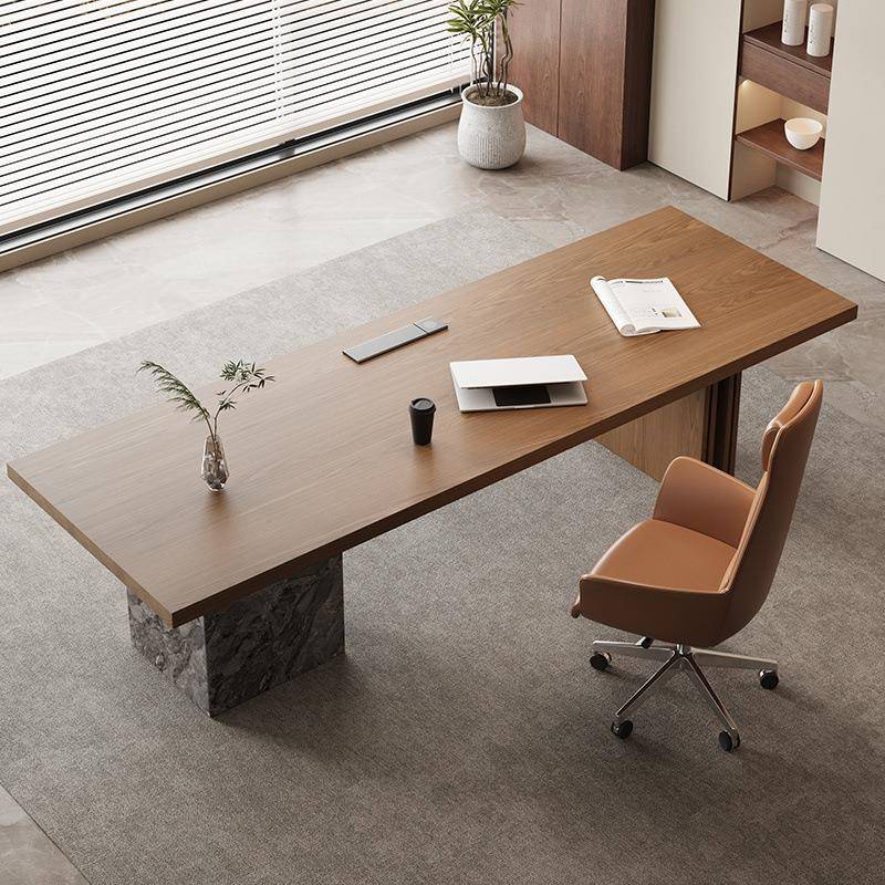意式轻奢实木办公电脑桌现代简约商务老板桌书桌设计师大班台
