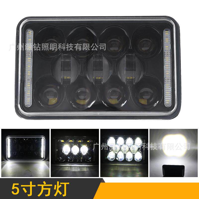 4X6汽车LED大灯5英寸卡车方灯60W越野车灯牧马人改装前大灯