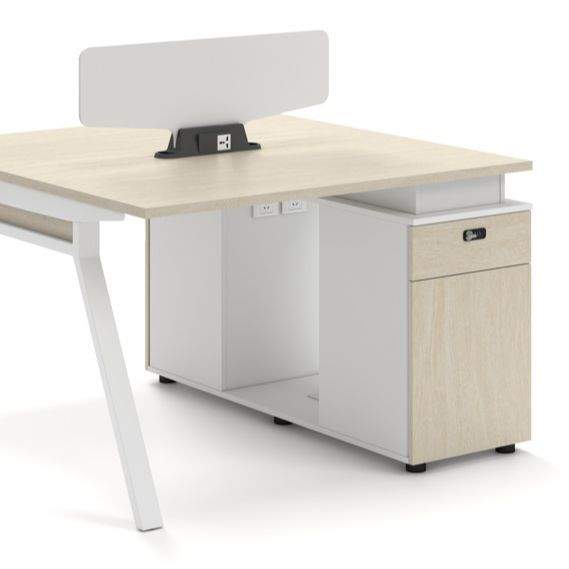 六人位带屏风办公电脑桌面对面双人位职员桌配密码锁抽屉烤漆钢架