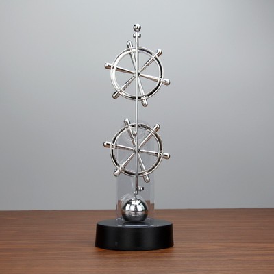 高档双轮永动仪牛顿摆大型电磁力摆旋转摇摆器混沌摆科教用具摆件