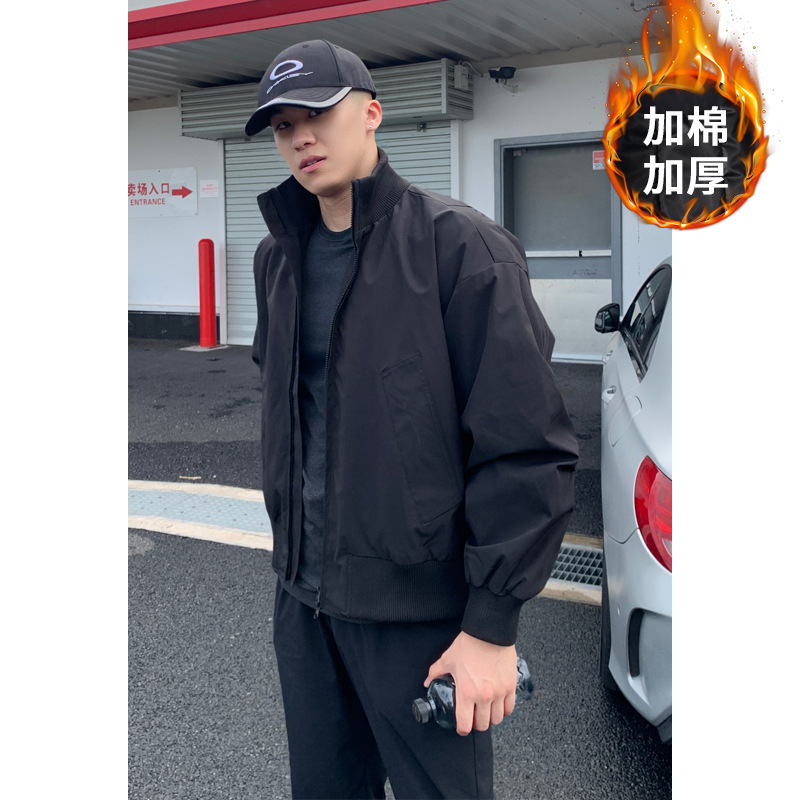 美式高街飞行员夹克男棉服宽松高级感廓形外套加厚棉衣棒球服上衣