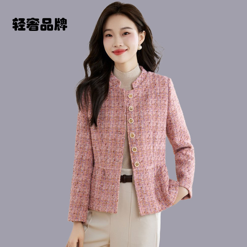 朗姿约定毛呢外套女加棉2026春秋新款显瘦呢子大衣短款百搭上衣
