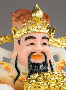 极速财神爷摆件家用客厅办公x室汉白玉佛像财神神像店铺招财供奉