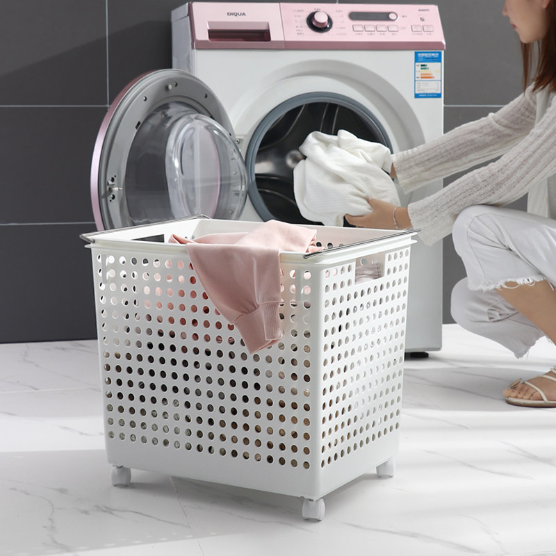 极速框框收纳筐厕所脏o衣服网红大号脏衣篓推车可移动脏衣篮带轮