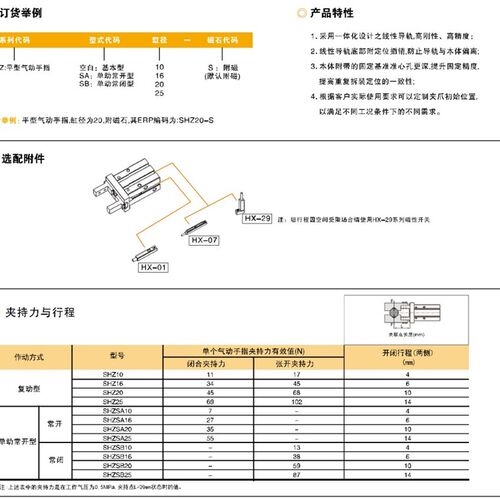 极速E.MC亿太诺SHZSB平行手指SHZwSA气缸SHZ10 SHZ16 SHZ20 SHZ25