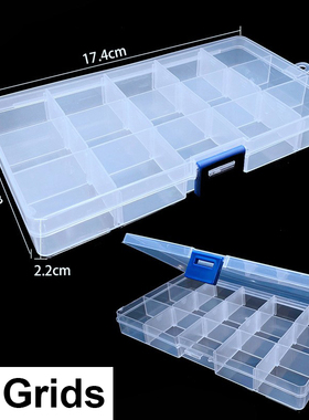 极速Adjustable 1l-24 Grids Compartment Jewelry Box Transpare