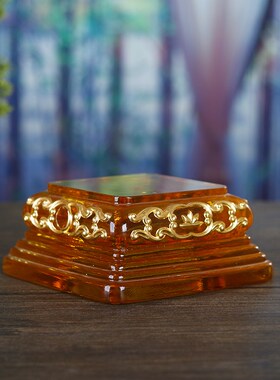 新品古法琉璃佛像供奉台s方形底座梯形观音菩萨弥勒佛室内家居家