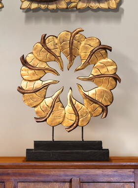 新品异丽东南亚风格客厅餐t厅装饰品摆件玄关实木雕刻泰式工艺品