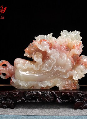 新品天然玉石白菜摆件客厅招财办公室桌面K摆件新中式玄关装饰开