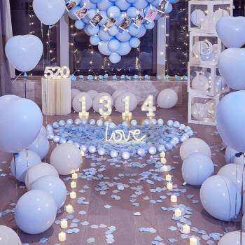 新品厂促新求婚室内布置s套餐订婚现场装饰生日气球婚房场景道具