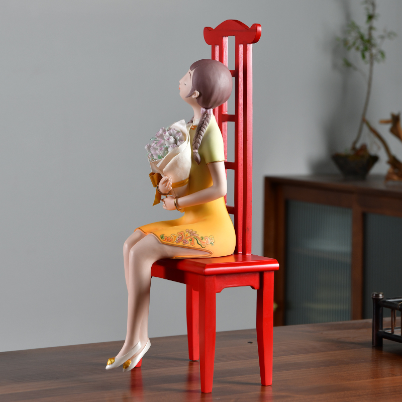 极速德化白瓷陶瓷人物美女少女仕女G雕塑艺术收藏品家居客厅摆件