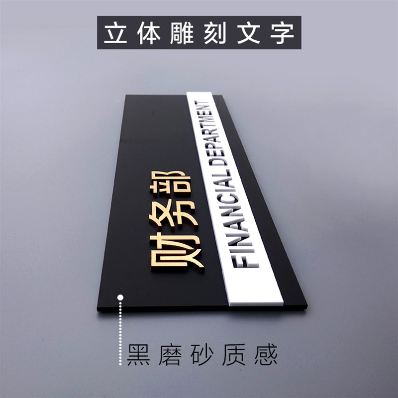 极速新款黑色办公l室部门牌立体压克力科室牌公司提示标识财务室