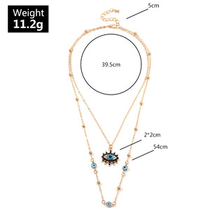 极速Vintage Fashion Evil Eye NecklaceH Pendant Clavicle Chai