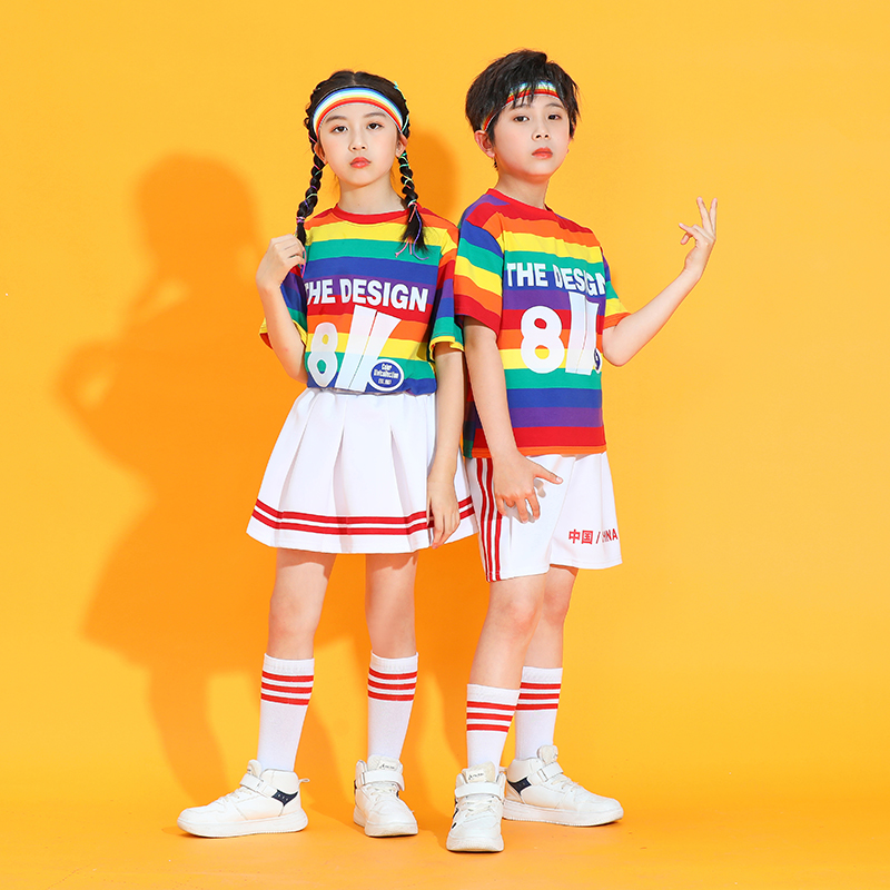 极速儿童啦啦操演出服装s幼儿啦啦队舞蹈裙幼儿健美操舞台表演服