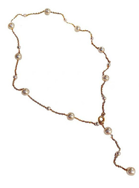 极速满天星Y字流苏珍珠项炼女款气质F颈炼 设计感锁骨链 新款爆款