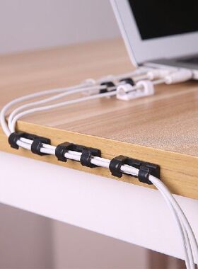 极速Self Stick Wire Cable Cord Clips Clamp Table VWall Tidy
