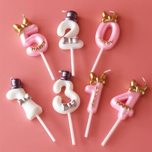 极速birthdayg cake digital candles party decoration card Num