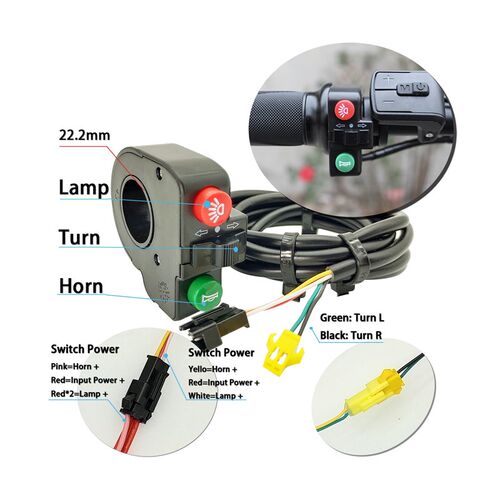 新品电动自行车改装灯组24V36V48CV52V通用前后大灯带刹车灯转弯